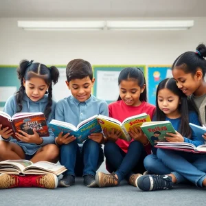 Middle school students participating in NYC Reads literacy program