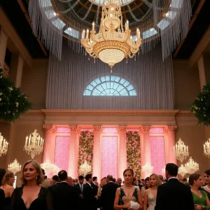 Glamorous atmosphere at the Tiffany & Co. Blue Book Gala 2025 in New York City.