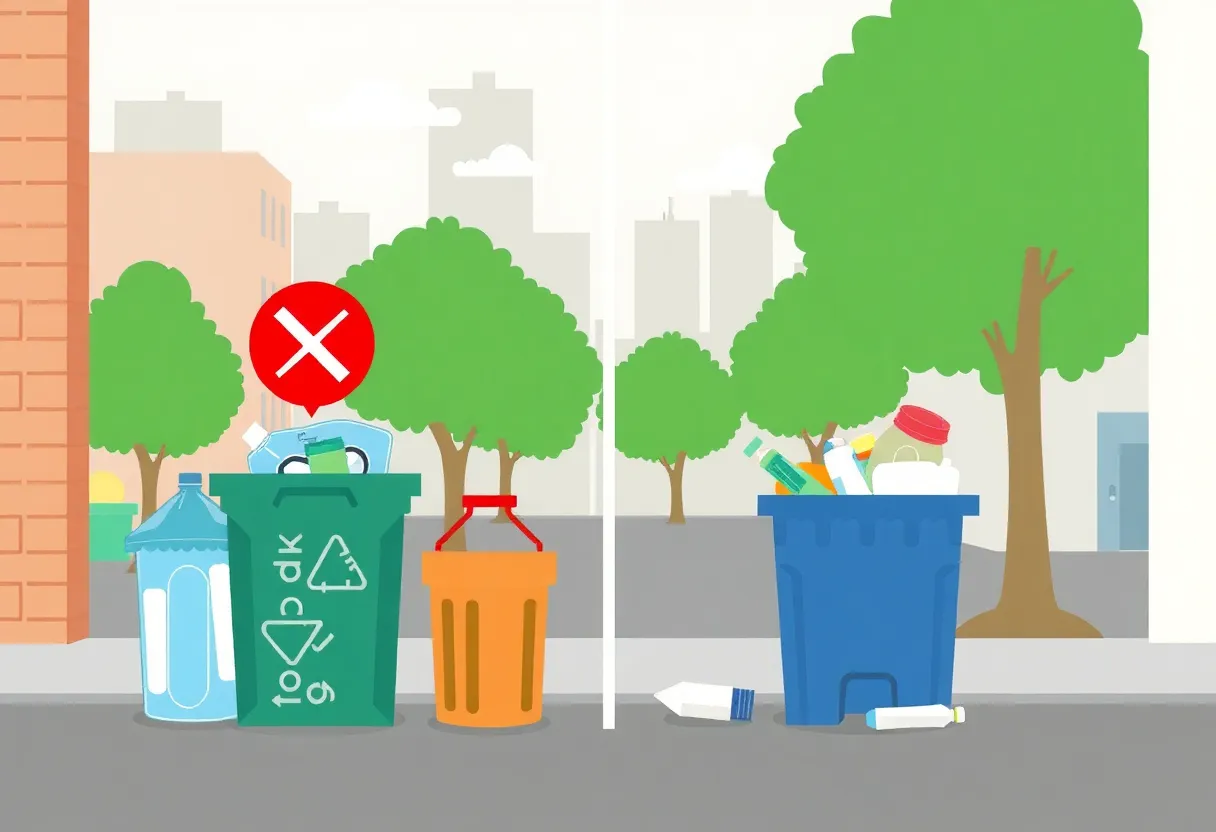 A visual representation of plastic waste management alternatives in New York City.
