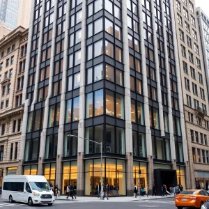 Exterior view of 522 Fifth Avenue, a historic building in Manhattan acquired by Amazon.