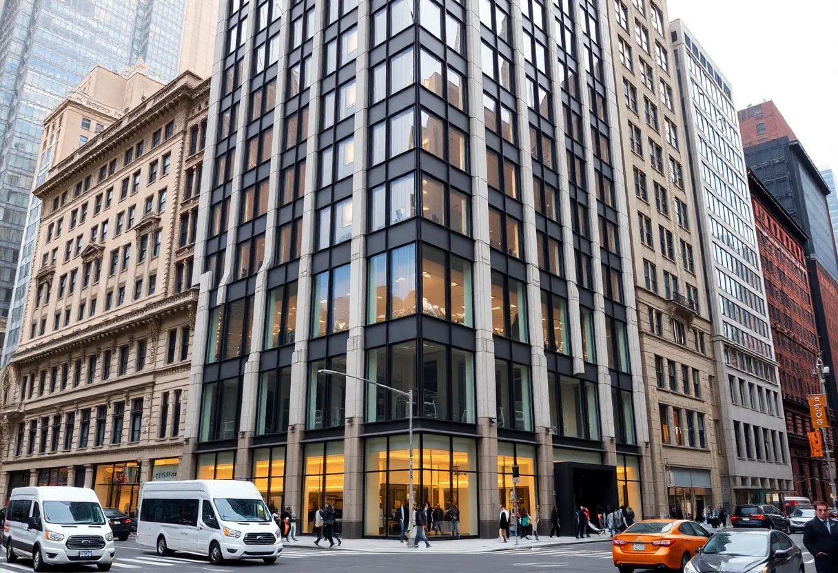 Exterior view of 522 Fifth Avenue, a historic building in Manhattan acquired by Amazon.