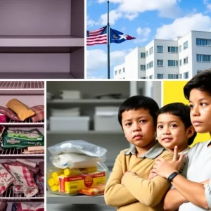 Collage of social service impacts due to budget cuts in New York