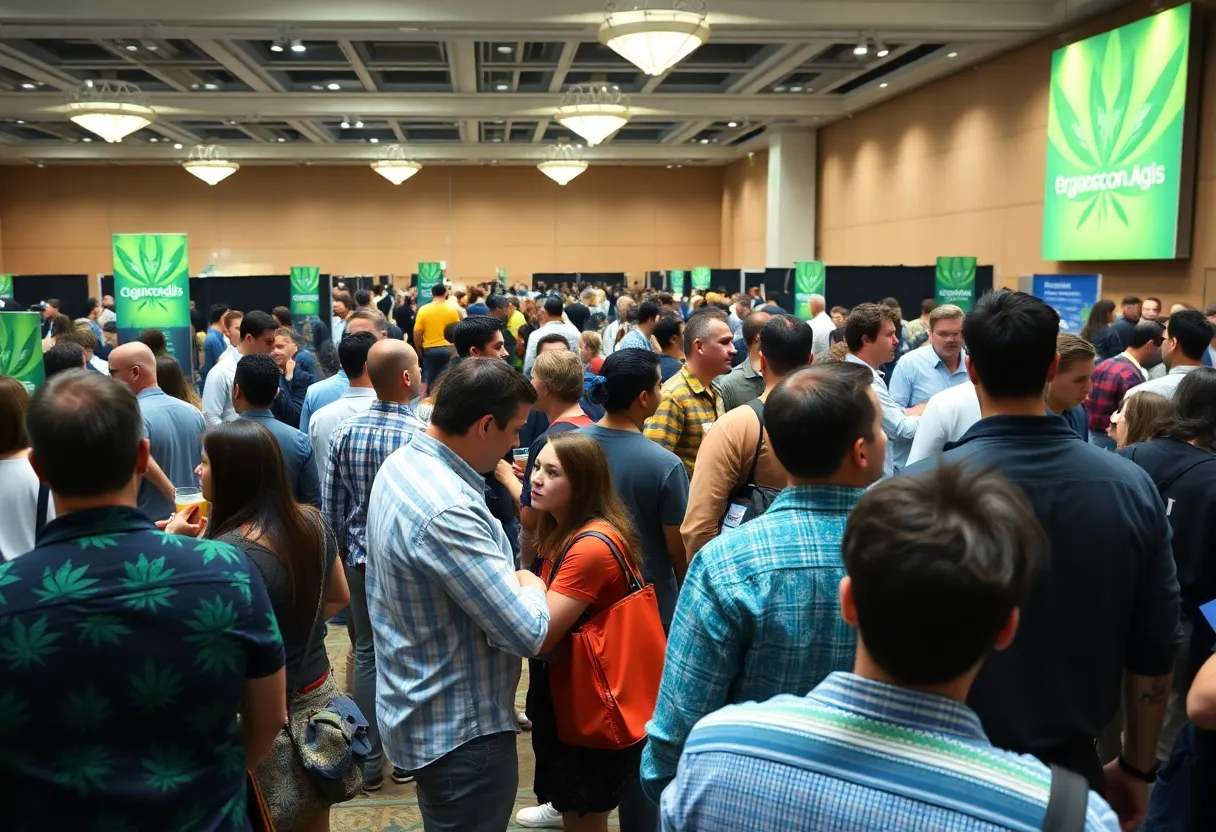 Attendees networking at the Cannabis Means Business Conference