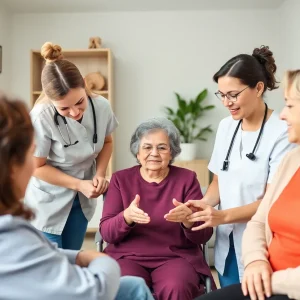 Caregivers providing personal assistance to seniors in a home setting