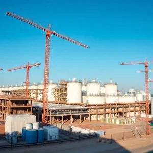 Construction site of Chobani yogurt manufacturing facility in Rome, NY