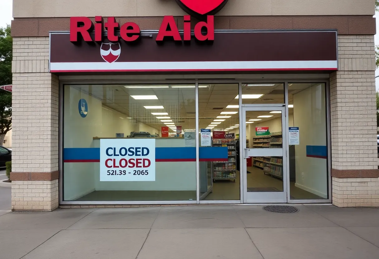 Closed Rite Aid pharmacy storefront