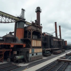 Aerial view of the closed Crucible steel mill in Geddes, New York