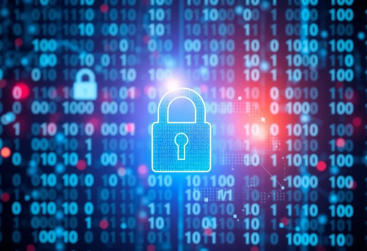 Visual representation of cybersecurity regulations with digital locks