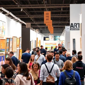 Crowd of art enthusiasts at Frieze New York 2025