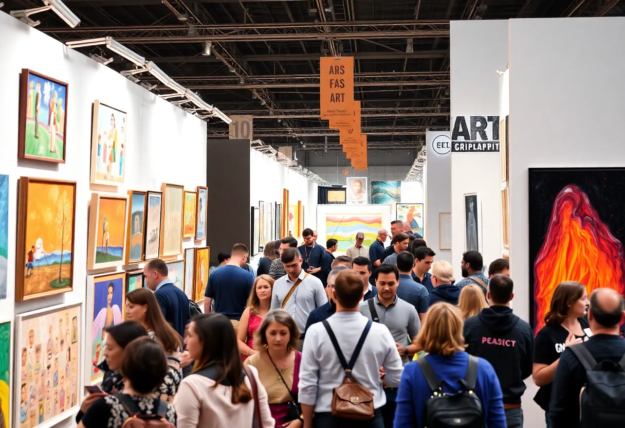Crowd of art enthusiasts at Frieze New York 2025