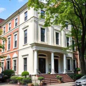 Exterior view of a historic townhouse in New York City