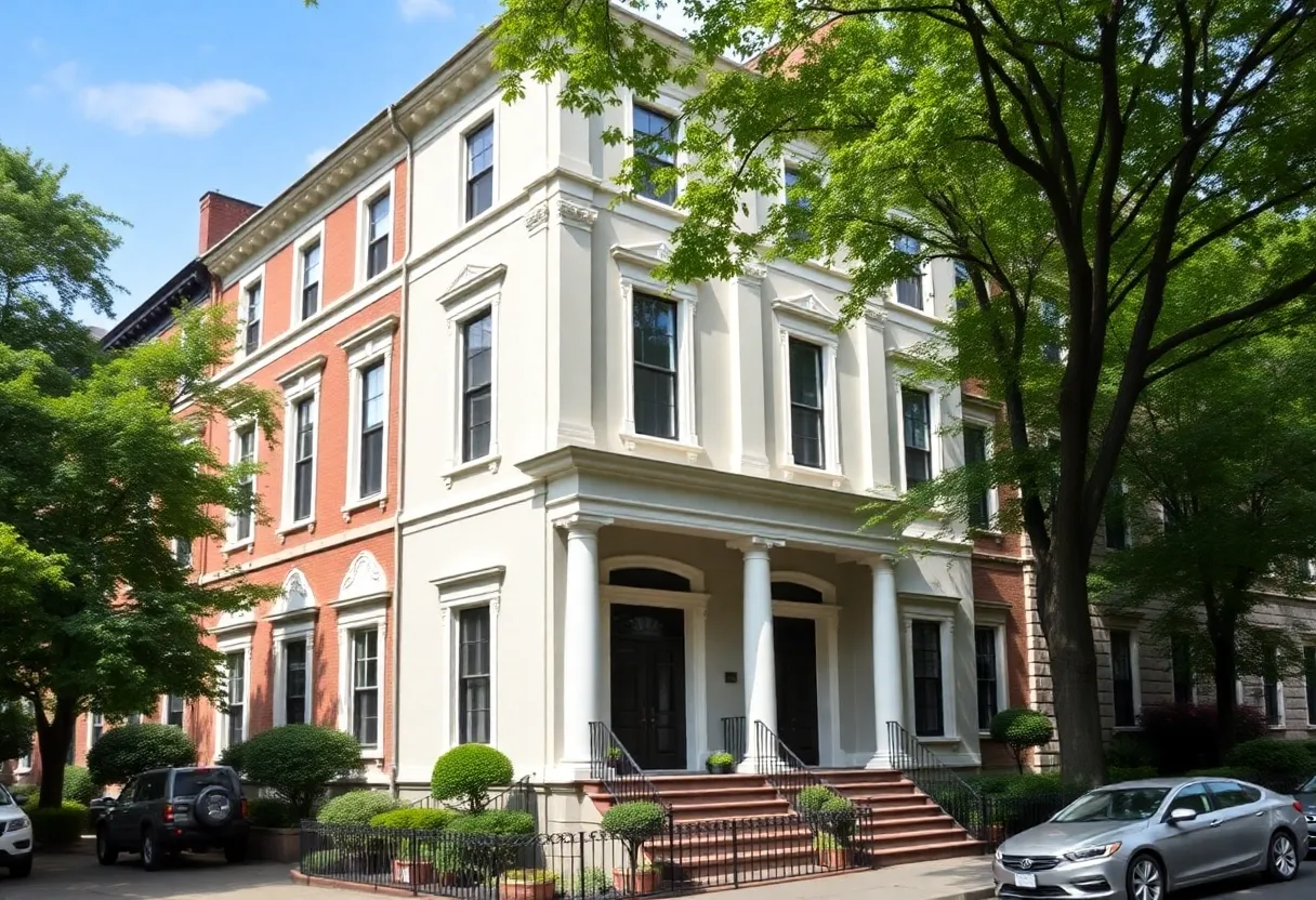 Exterior view of a historic townhouse in New York City