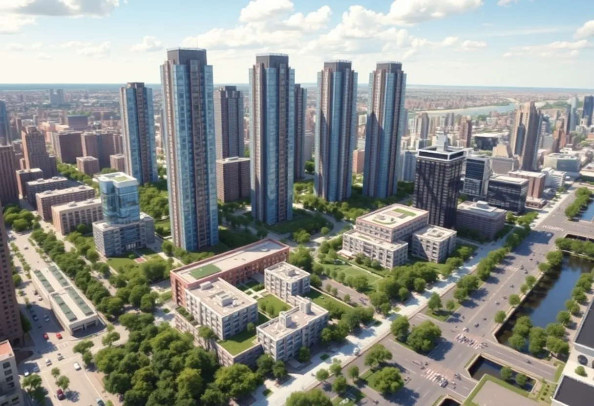 Rendering of new residential towers in Hudson Yards