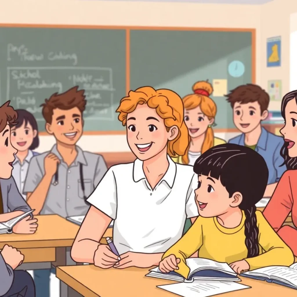 A diverse group of students in a classroom setting focusing on books and learning materials.