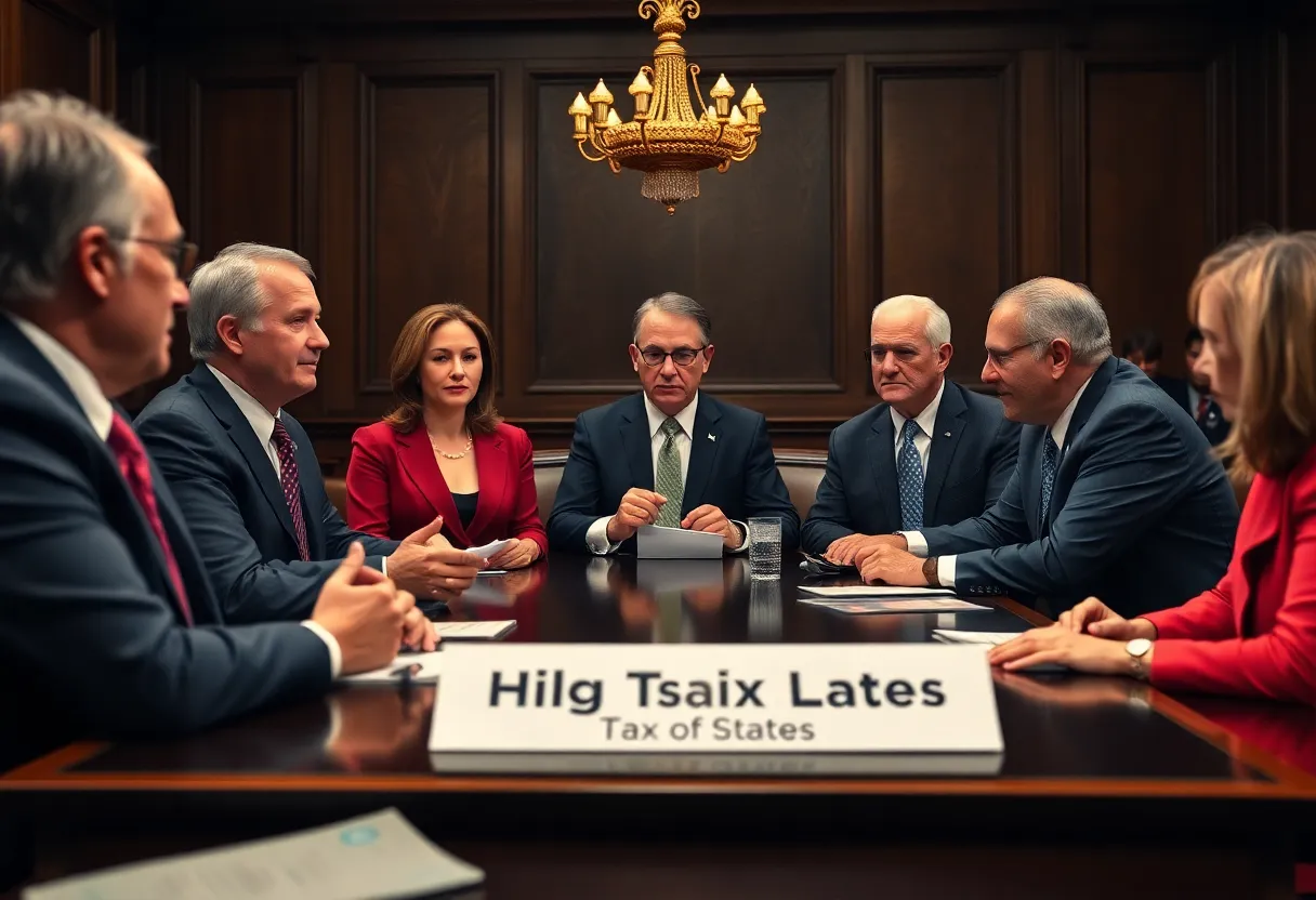 Legislative debate among U.S. lawmakers about SALT deduction changes.