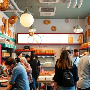 Interior view of Little Pickle, a New York-style deli