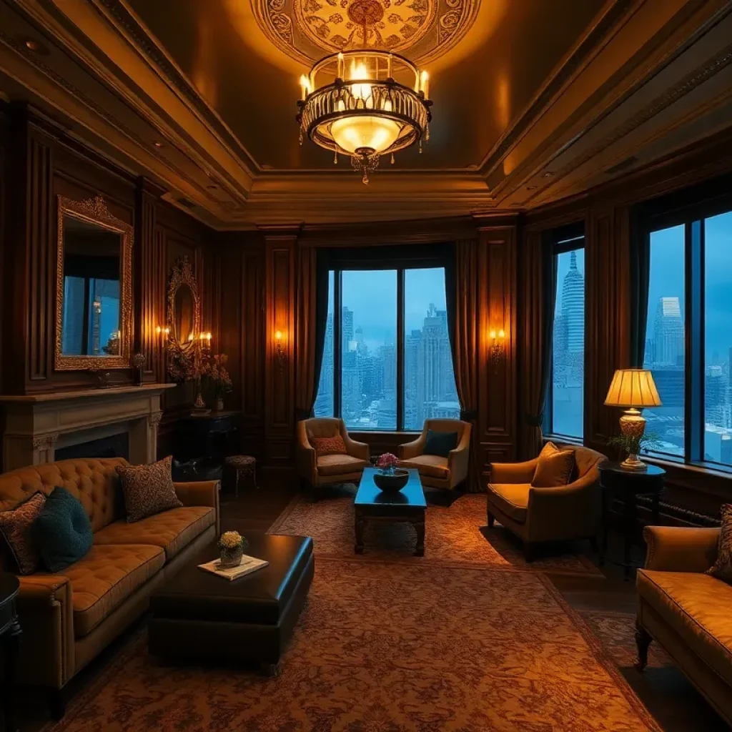 Interior of an opulent penthouse in SoHo, NYC
