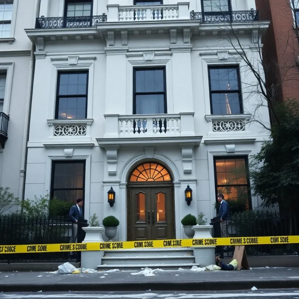 Exterior of a luxury townhouse associated with a kidnapping.