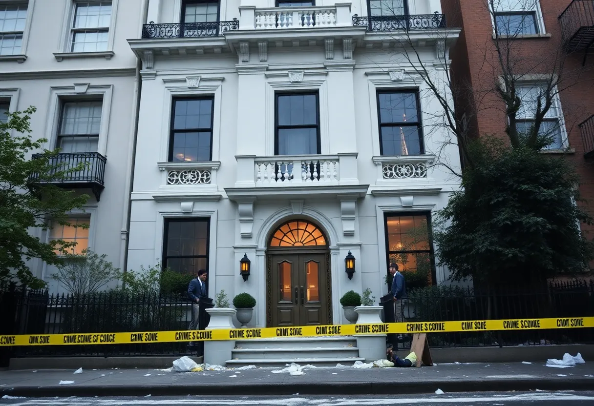 Exterior of a luxury townhouse associated with a kidnapping.
