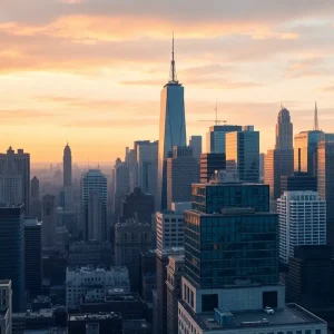 Skyline view of Manhattan office buildings, representing real estate dynamics.