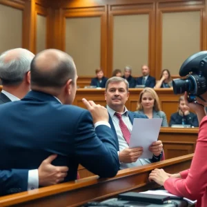 Courtroom discussion on copyright issues in AI