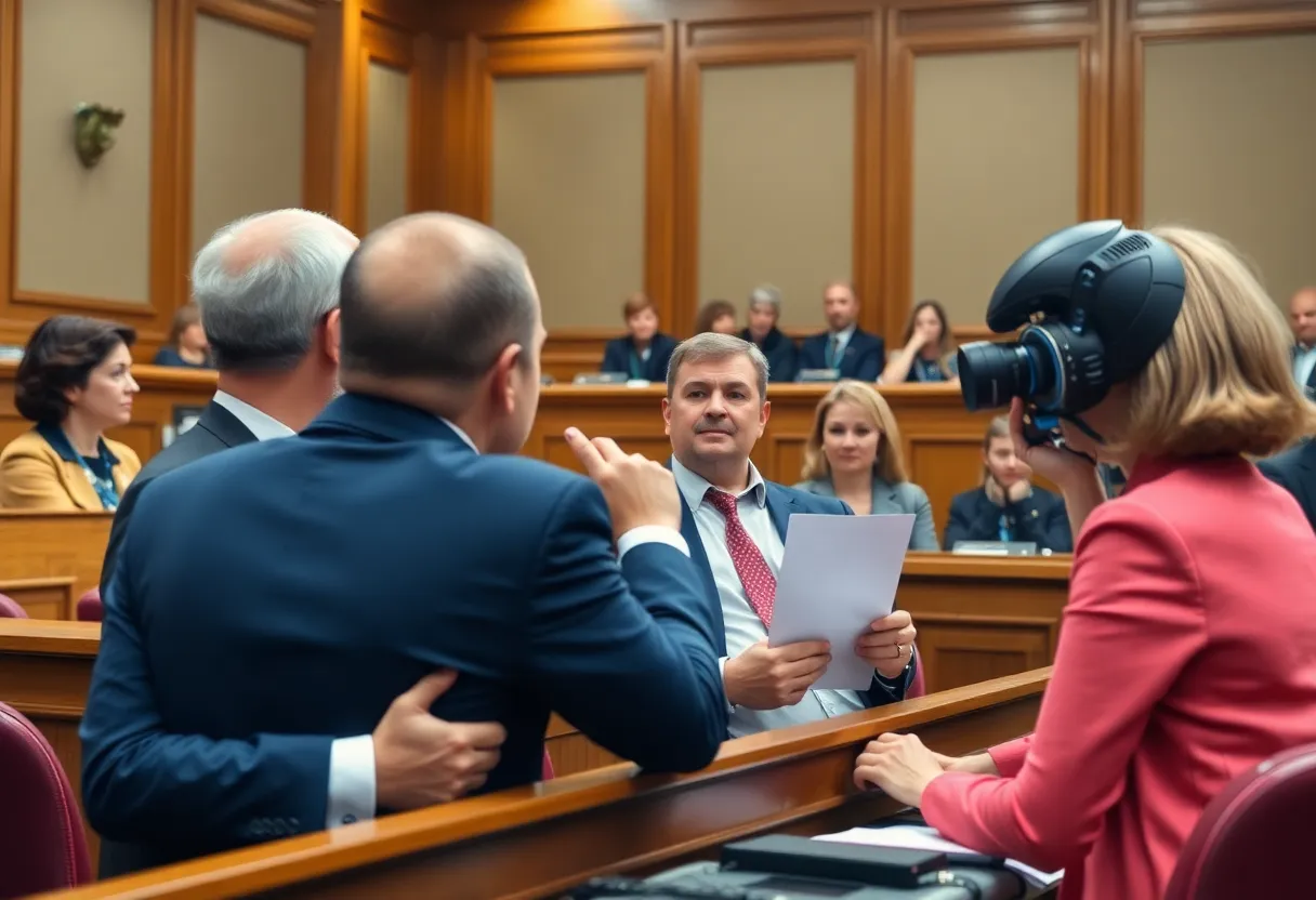 Courtroom discussion on copyright issues in AI