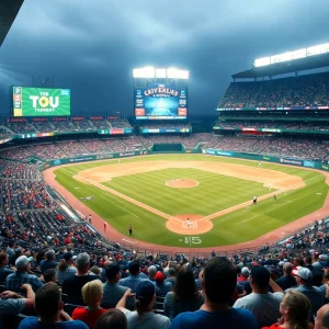 A lively crowd at a Mets baseball game