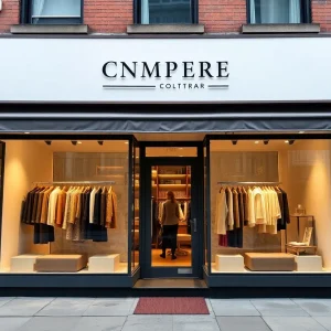Luxury cashmere clothing storefront in Manhattan's West Village
