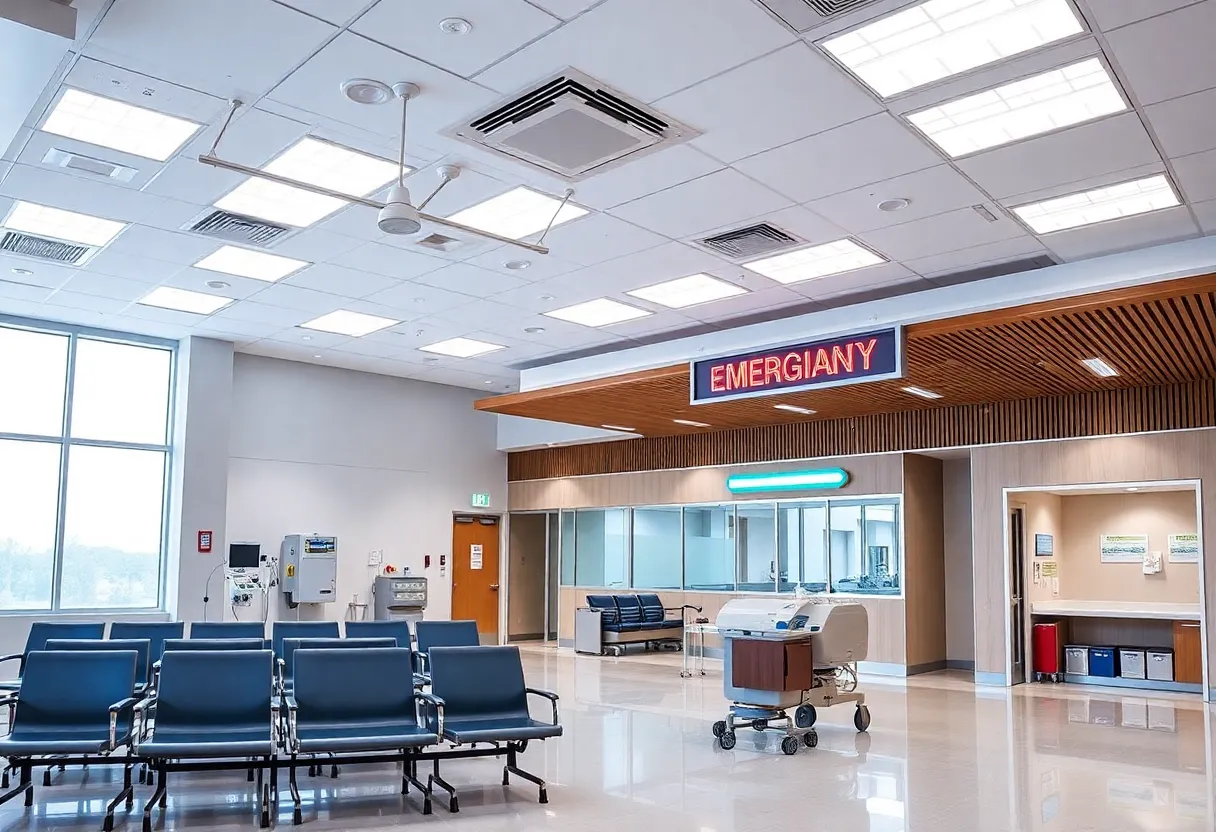 Rendering of a modern hospital emergency department