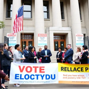 Exterior of a courthouse representing local governance in New York.