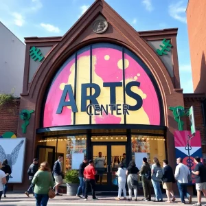 Exterior view of a new arts and cultural center in New York