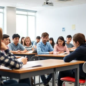 Classroom without cellphones, promoting focused learning