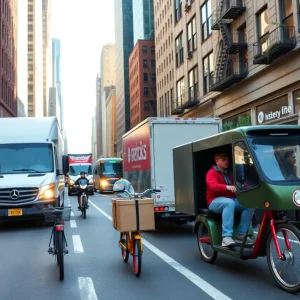 Microhubs in New York City facilitating eco-friendly deliveries