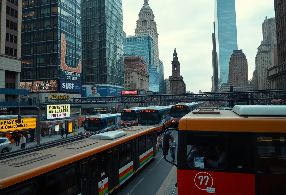 Overview of New York City public transport including buses and subway.