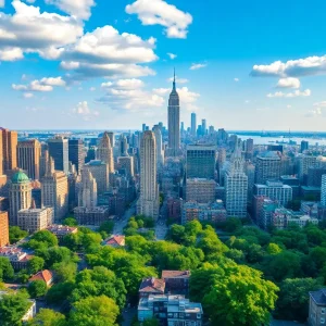 City skyline of New York showcasing urban development and housing projects