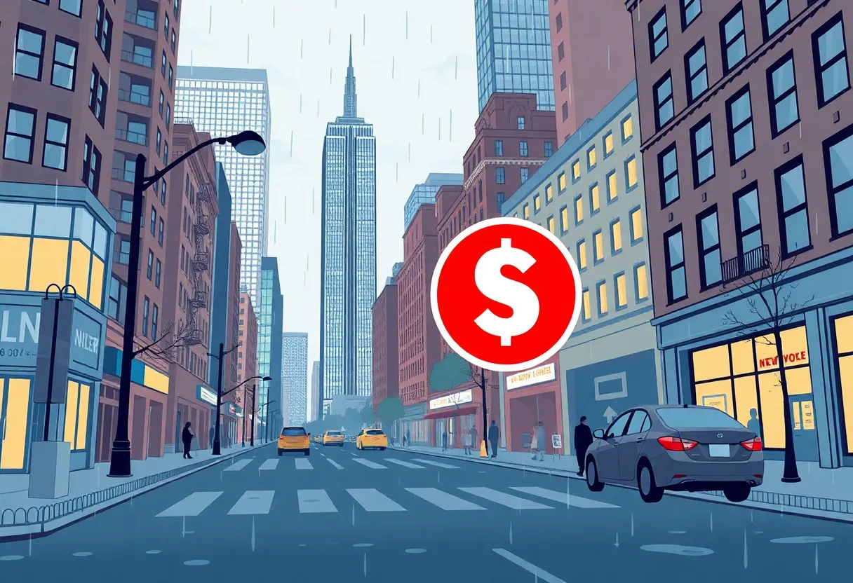 Illustration of New York's financial recovery efforts using reserve funds.