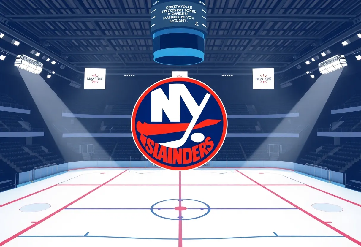 Illustration showing hockey management concepts for the New York Islanders