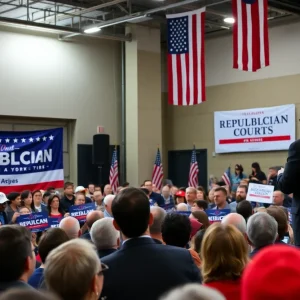 A gathering for a political campaign event in New York