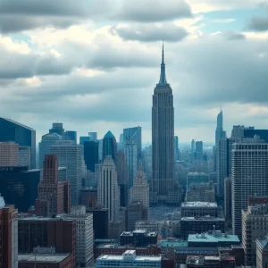 Skyline of New York City depicting political atmosphere