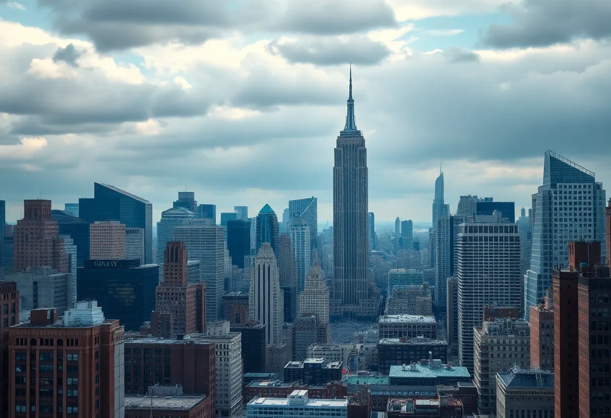 Skyline of New York City depicting political atmosphere