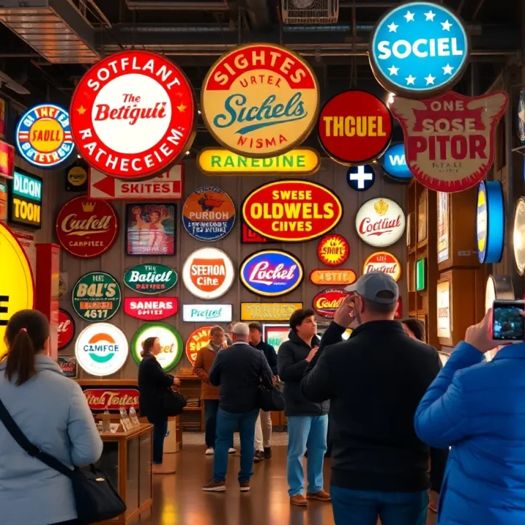 Collection of vintage signs at the New York Sign Museum