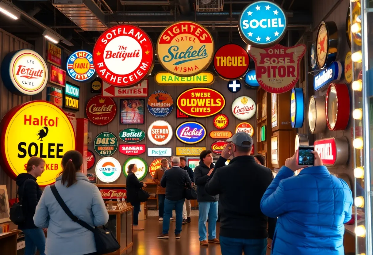 Collection of vintage signs at the New York Sign Museum