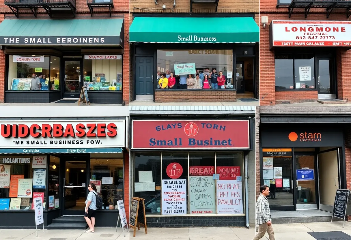 Small business storefronts in New York highlighting economic challenges