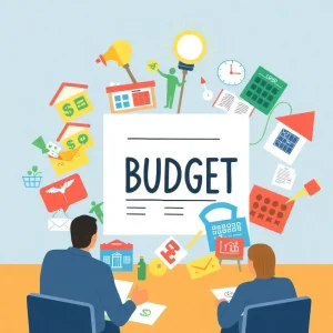 Illustration depicting the New York State budget focused on reform
