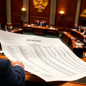 New York State legislature discussing budget
