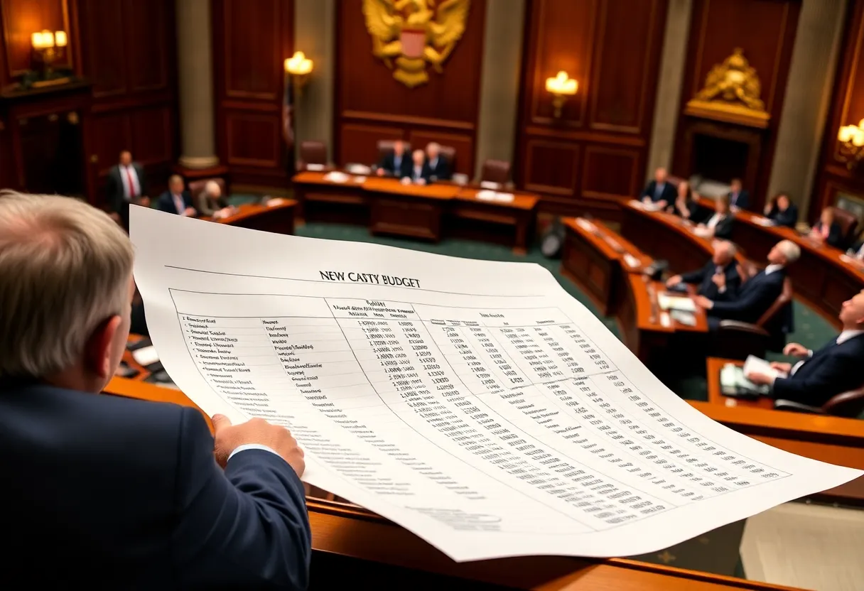 New York State legislature discussing budget