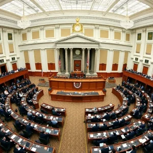 New York State Capitol during a legislative session