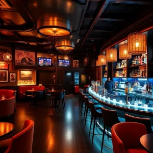Interior view of No. 79 Bar & Terrace, showcasing the bar and seating area.