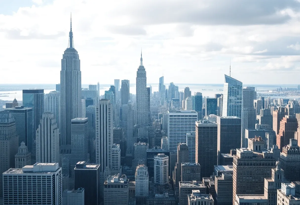 New York City skyline symbolizing financial assistance