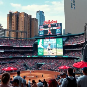 Crowds at New York City baseball stadiums during a game